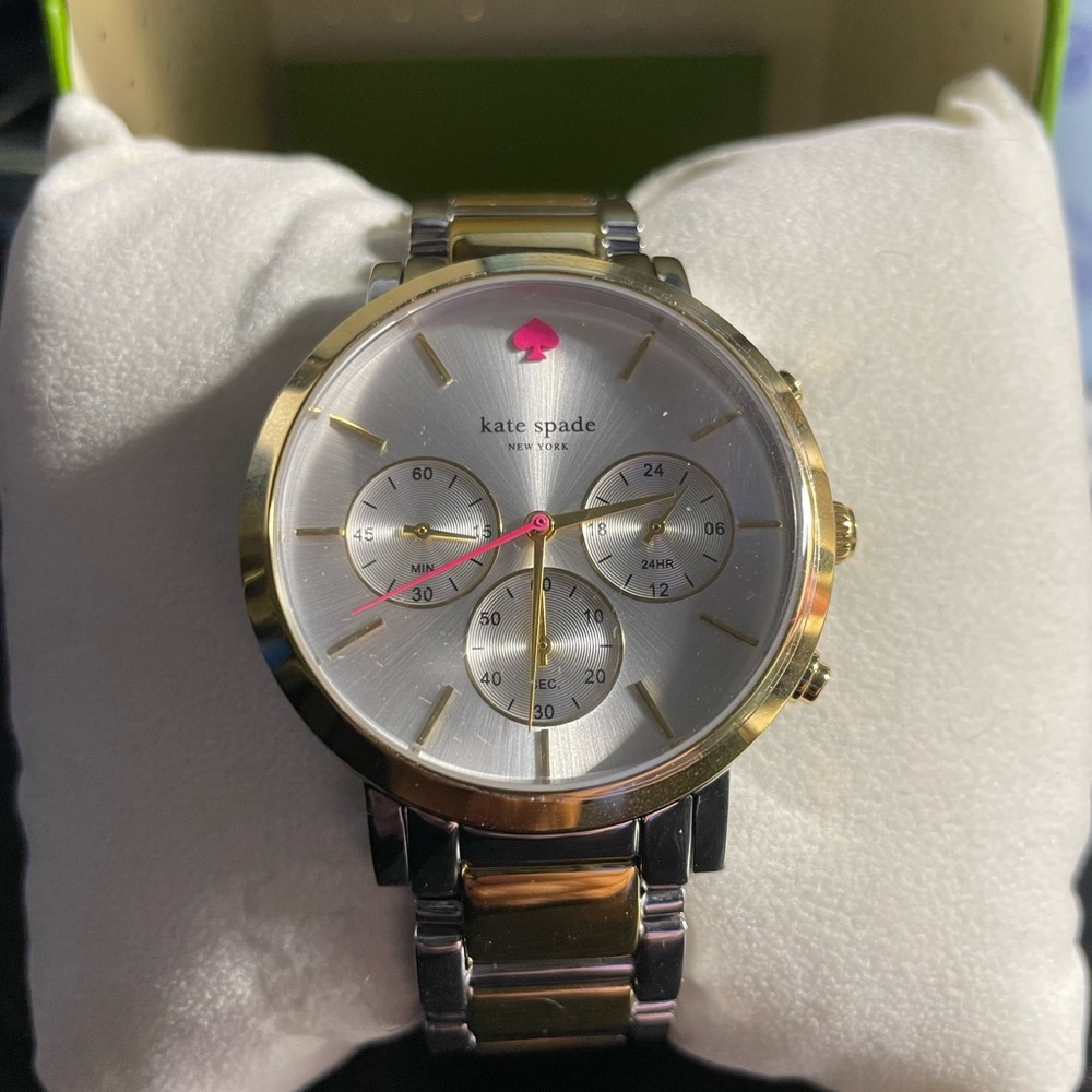 Kate Spade Two-Tone Watch with Pink Detail